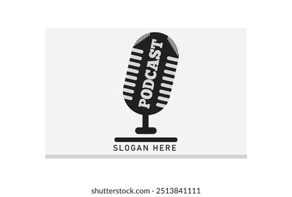 Detailed podcast logo template Free Vector shutter stock