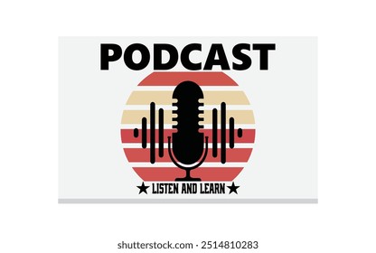 Detailed podcast logo template Free Vector