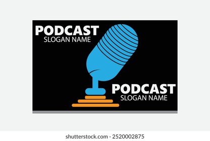 Detailed podcast logo template Free Vector	
