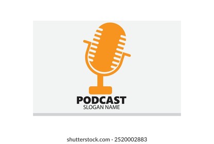 Detailed podcast logo template Free Vector	
