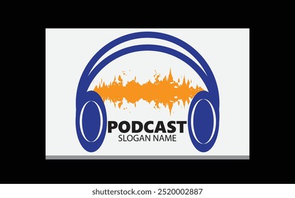 Detailed podcast logo template Free Vector	
