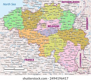 Detailed political map of Belgium