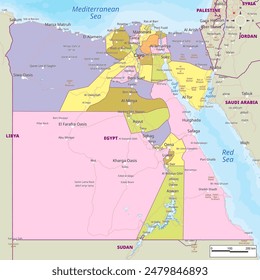 Detailed political map of Egypt