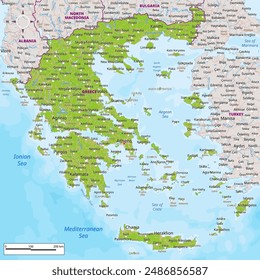 Mapa político detallado de Grecia