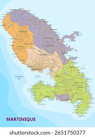 Detailed political map of Martinique