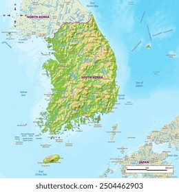 Detailed political map of South Korea