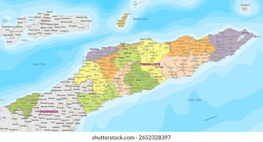 Detalhou mapa político de Timor-Leste