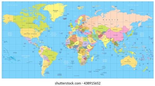 World Map Grid High Res Stock Images Shutterstock