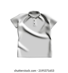 Detailed polygonal model of a gray polo t-shirt isolated on a white background. 3D. Vector illustration.