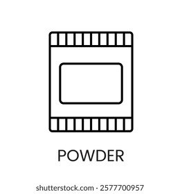 A detailed powder packet icon in vector, symbolizing powdered pharmaceuticals or nutrients, with an editable stroke.