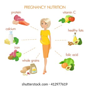 Detailed pregnancy nutrition infographic