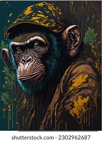 Detailed print of animal,t-shirt design