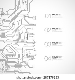 Detailed Printed Circuit Board Design with numbers for your content infographics vector stock eps 10 illustration