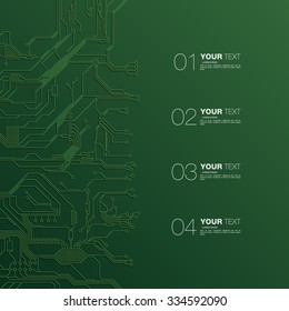 Detailed Printed Circuit Board design with numbers for your content infographics vector stock eps 10 illustration