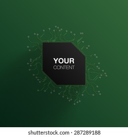 Detailed Printed Circuit Board frame text box background design for your content infographics vector stock eps 10 illustration