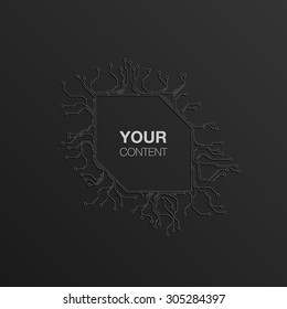 Detailed Printed Circuit Board text box design for your content infographics vector stock eps 10 illustration