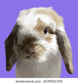 Detailed Rabbit Illustration in vector style