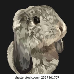 Detailed Rabbit Illustration in vector style