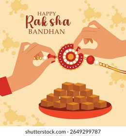 Ilustração detalhada Raksha Bandhan com design intrincado Rakhi