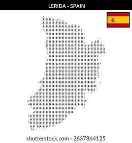 Detailed raster map depicting Lerida in Spain