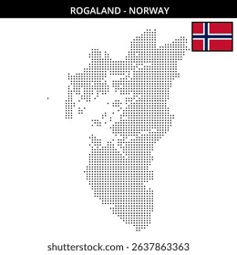 Detailed raster map displaying Rogaland Norway
