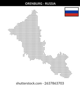 A detailed raster map outline of Orenburg region