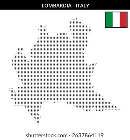 Detailed raster map showcasing Lombardia in Italy