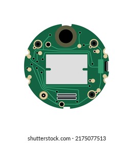 Detaillierte realistische Mikroschaltung und Platine. Computerausrüstung.
