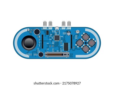 Un microcircuito y tablero detallado y realista. Equipamiento informático.
