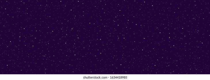 Detailed realistic panoramic night starry blue sky. Cosmos concept. Galaxy explosion. Stars in space abstract. Astronomy beauty pattern. Congratulations or invitation background. Vector illustration