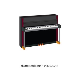Detailed and Realistic Piano Illustration
