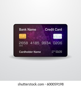 Detailed realistic vector credit card. Money, payment symbol