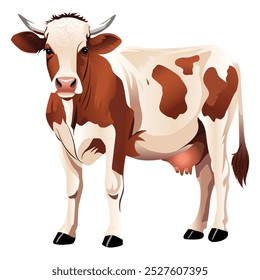 A detailed and realistic vector illustration of a cow or bull, perfect for branding, educational materials, or custom designs. Fully editable to suit various creative projects.