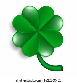 Detailed realistic vector illustration of a shamrock