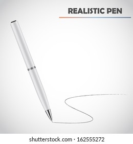 Detailed realistic vector pen