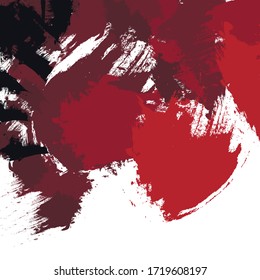 Detailed red and black grunge background. Distress urban used texture. Rough dirty background. Aged grainy messy template. Renovate wall scratched backdrop. Flat and comic vector illustration. Aging