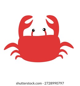 Ilustración vectorial de cangrejo rojo detallada con Formas audaces y líneas limpias, aisladas sobre un fondo blanco. Ideal para temas marinos, logotipos, carteles y diseños educativos