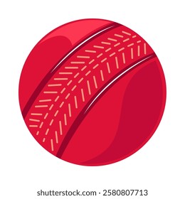 Detailed red cricket ball used in professional matches