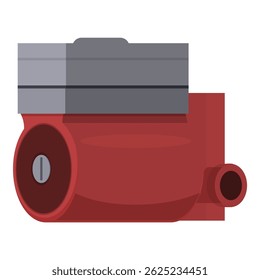 Ilustração detalhada do motor elétrico vermelho com design industrial e equipamentos elétricos, máquinas e tecnologia de energia, mostrando seus componentes, engrenagem e precisão