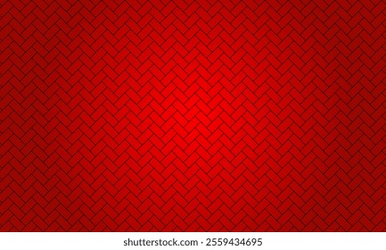 A detailed red herringbone pattern with bold, contrasting geometry, ideal for modern design or decorative backgrounds.