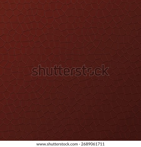 Detailed reddish-brown leather texture with an irregular mosaic pattern creates a tactile surface.