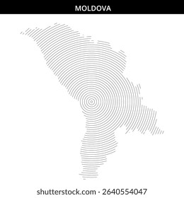 Detailed rendering of Moldova highlighting geographic contours.