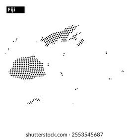 Detailed representation of Fiji highlighting its islands and geographical layout with dotted patterns.