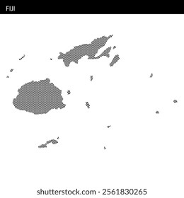 Detailed representation of Fiji highlighting its islands and geographical layout with dotted patterns.