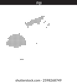 Detailed representation of Fiji highlighting its islands and geographical layout with dotted patterns.