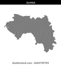 Detailed representation of Guinea using concentric lines in design