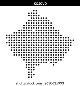 Detailed representation of Kosovo in dot pattern