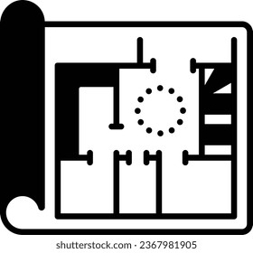 Detailed representation of project vector icon design, Handyman Service symbol, House Repairing sign, Civil Engineering and Building Contractor stock illustration, Site Blue print and Diagrams concept