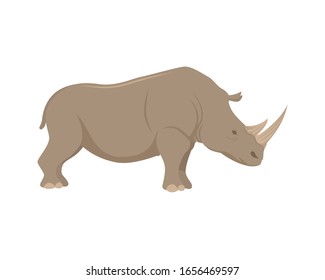 Detailed Rhinoceros with Standing Gesture Illustration