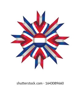Detailed rosette flag Netherlands, eps10 vector illustration